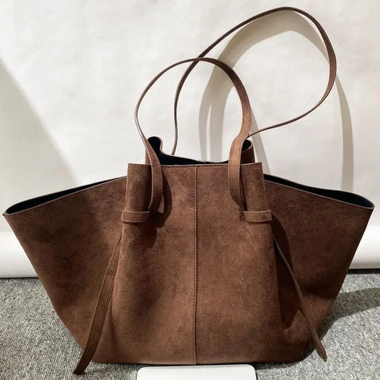 Sac à main effet daim Le Velours, grande contenance – L'Essentiel