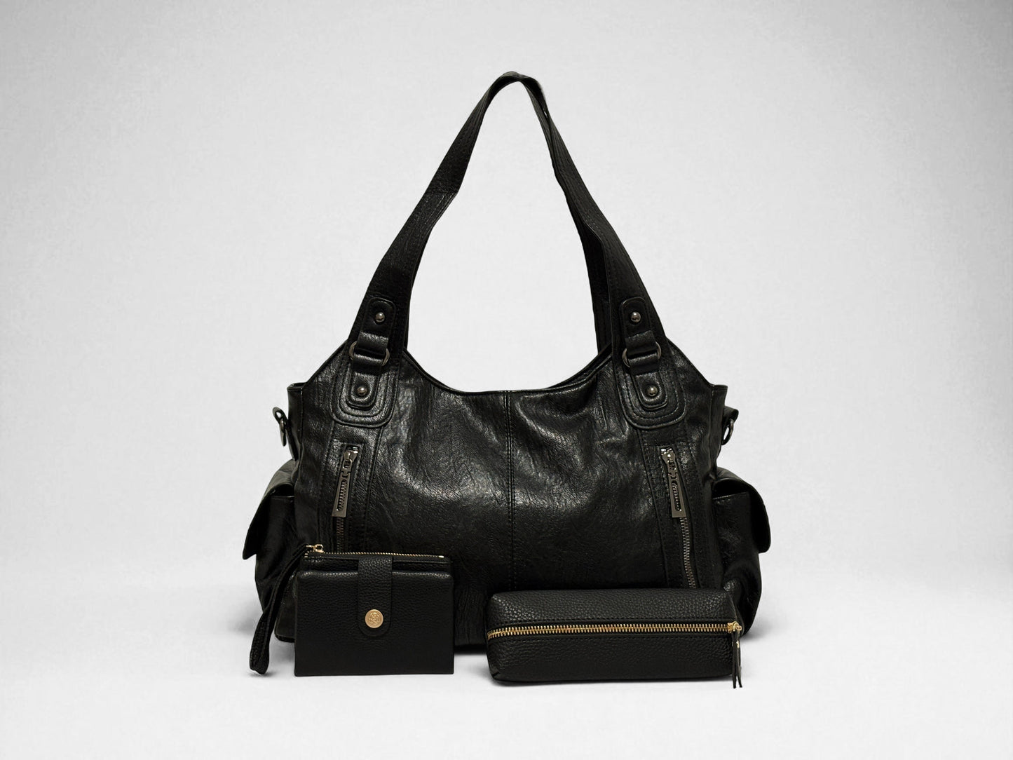 Pack L'Intemporel noir avec trousse et porte-monnaie
