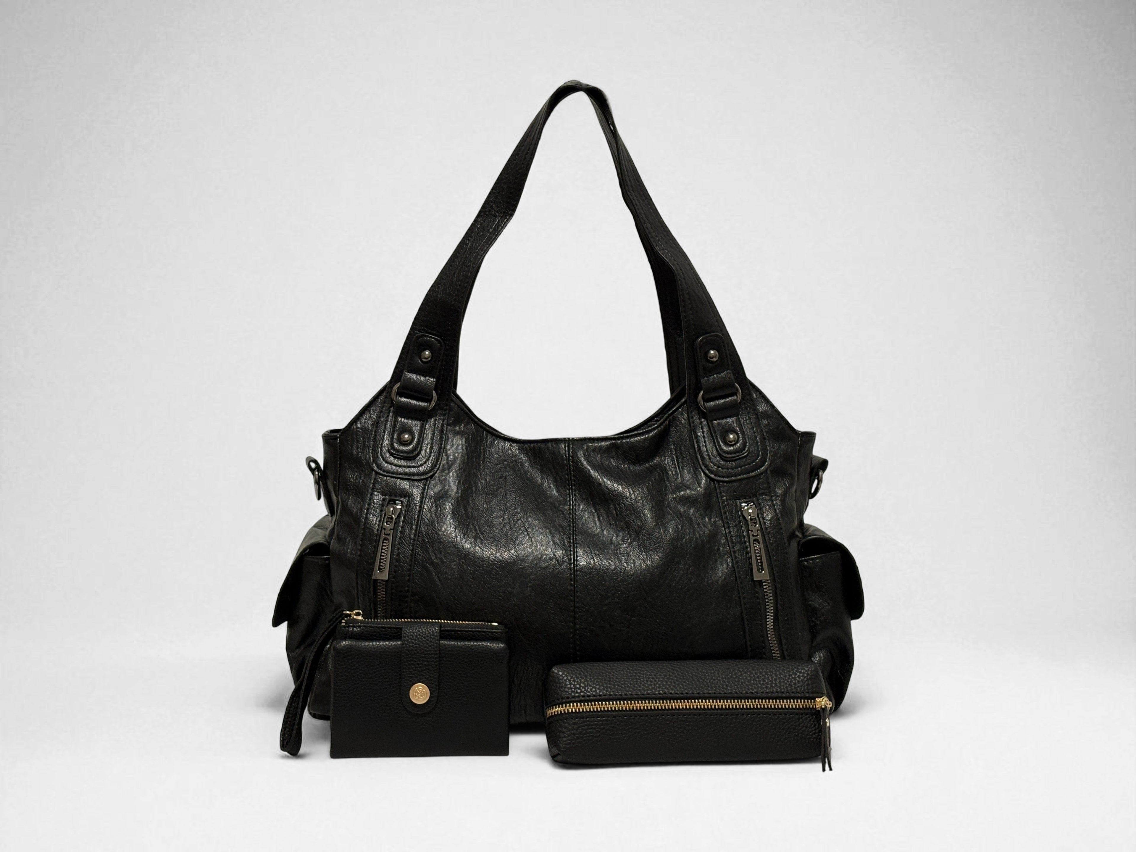 Pack L'Intemporel noir avec trousse et porte-monnaie