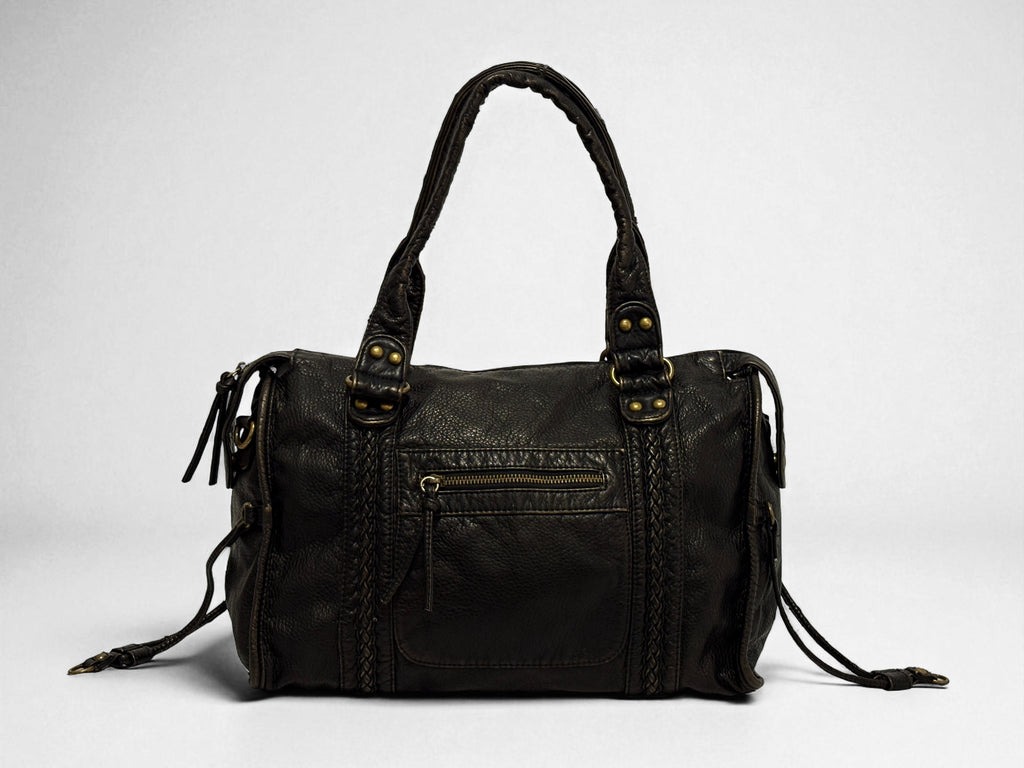 Sac à main L'Iconique noir en simili cuir – L'Essentiel