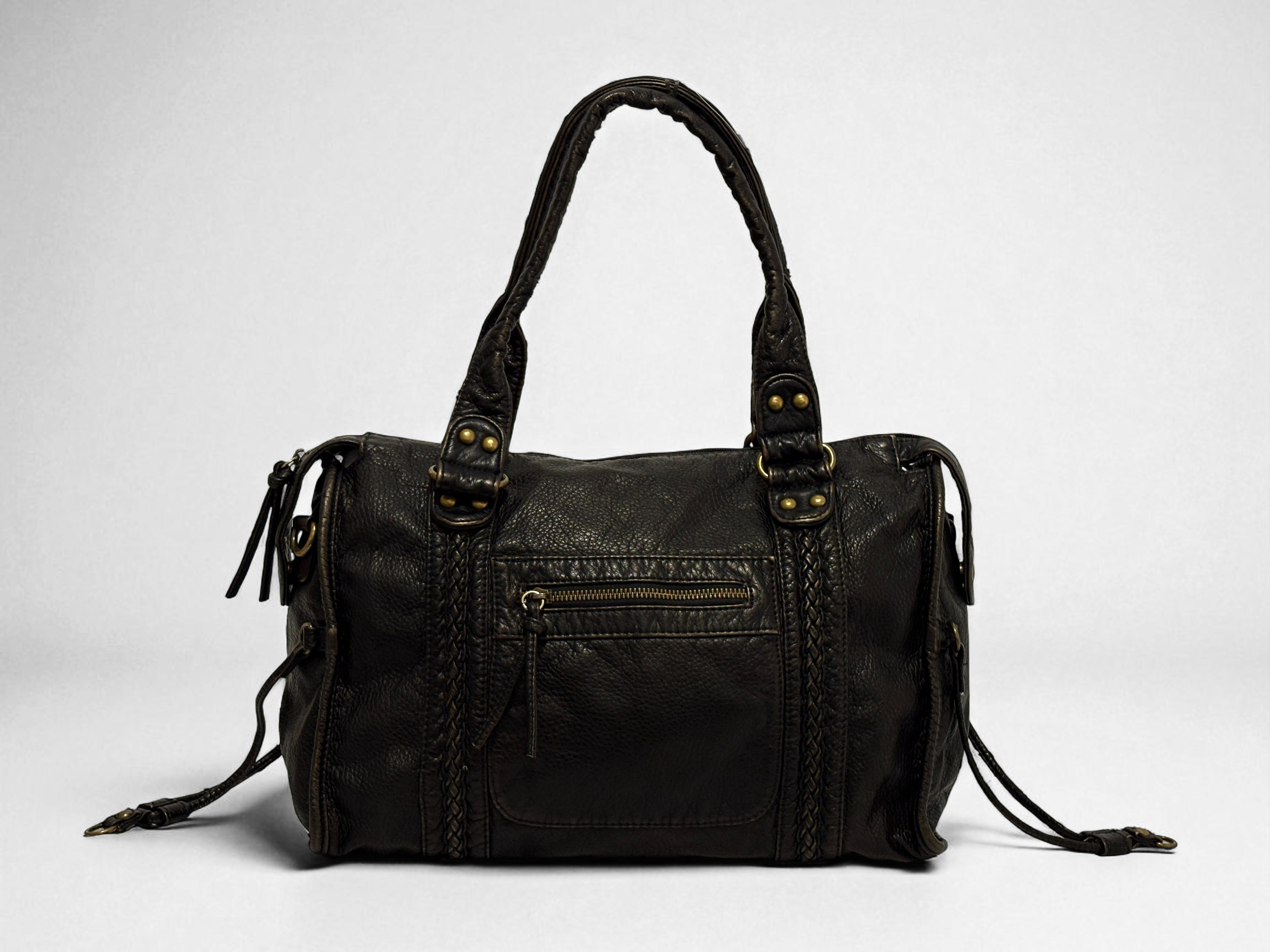 Sac à main L'Iconique noir en simili cuir – L'Essentiel